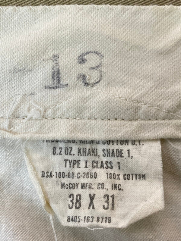 【現状渡し品】【メンズ】 U.S.ARMY ユーエスアーミー ARMY CHINO DSA-100-68-C-2060 60'S アーミー チノ トラウザーズ コットン メンズ パンツ 60年代 ヴィンテージ 157-251214-em-09-min サイズ：W38×L31 カラー：ベージュ 万代Net店
