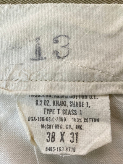 【現状渡し品】【メンズ】 U.S.ARMY ユーエスアーミー ARMY CHINO DSA-100-68-C-2060 60'S アーミー チノ トラウザーズ コットン メンズ パンツ 60年代 ヴィンテージ 157-251214-em-09-min サイズ：W38×L31 カラー：ベージュ 万代Net店