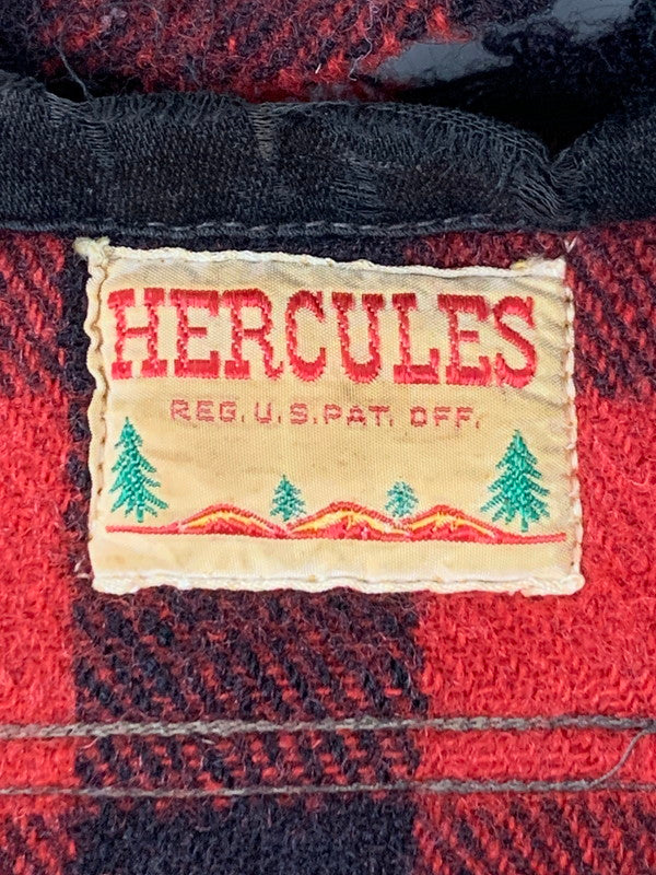 【現状渡し品】【メンズ】 HERCULES ハーキュレス 50'S HALF ZIP WOOL SHIRT ハーフジップウールシャツ 146-250904-ks-20-min カラー：レッド系 万代Net店