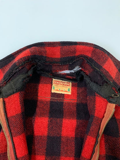 【現状渡し品】【メンズ】 HERCULES ハーキュレス 50'S HALF ZIP WOOL SHIRT ハーフジップウールシャツ 146-250904-ks-20-min カラー：レッド系 万代Net店