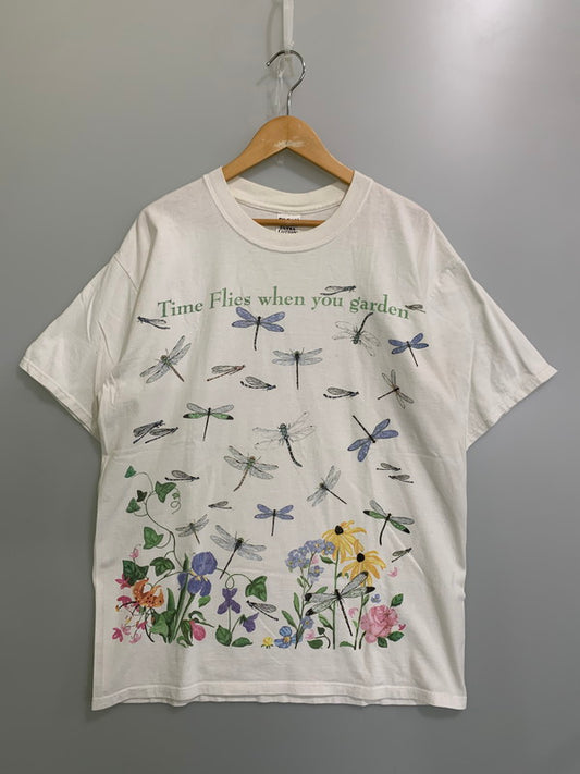 【中古品】【メンズ】 GILDAN ギルダン 00'S DRAGONFLY PRINT TEE ショートスリーブ 146-250902-AS-56-min サイズ：L カラー：ホワイト 万代Net店