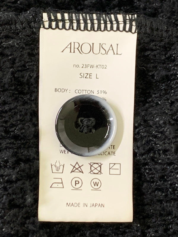 【中古品】【メンズ】 AROUSAL アローサル 23FW-KT02 NEP CARDIGAN ネップカーディガン 140-250902-AS-48-min サイズ：L カラー：ブラック 万代Net店
