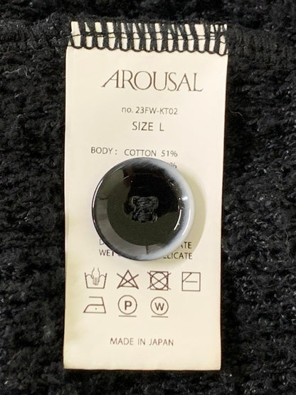 【中古品】【メンズ】 AROUSAL アローサル 23FW-KT02 NEP CARDIGAN ネップカーディガン 140-250902-AS-48-min サイズ：L カラー：ブラック 万代Net店