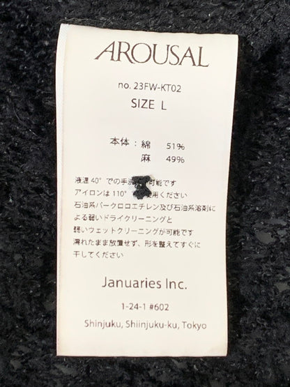【中古品】【メンズ】 AROUSAL アローサル 23FW-KT02 NEP CARDIGAN ネップカーディガン 140-250902-AS-48-min サイズ：L カラー：ブラック 万代Net店