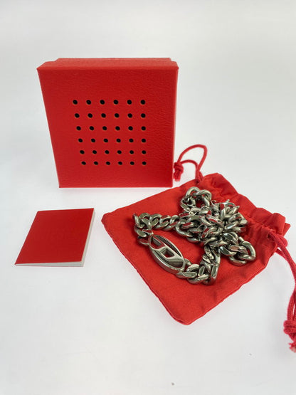 【中古品】【メンズ/レディース】 DIESEL ディーゼル STAINLESS STEAL OVAL LOGO NECKLACE DX143300DJW ステンレススチール オーバルロゴ ネックレス アクセサリー 192-250909-kk-06-min カラー：シルバー 万代Net店