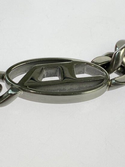 【中古品】【メンズ/レディース】 DIESEL ディーゼル STAINLESS STEAL OVAL LOGO NECKLACE DX143300DJW ステンレススチール オーバルロゴ ネックレス アクセサリー 192-250909-kk-06-min カラー：シルバー 万代Net店