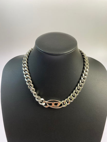 【中古品】【メンズ/レディース】 DIESEL ディーゼル STAINLESS STEAL OVAL LOGO NECKLACE DX143300DJW ステンレススチール オーバルロゴ ネックレス アクセサリー 192-250909-kk-06-min カラー：シルバー 万代Net店