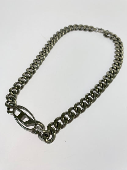 【中古品】【メンズ/レディース】 DIESEL ディーゼル STAINLESS STEAL OVAL LOGO NECKLACE DX143300DJW ステンレススチール オーバルロゴ ネックレス アクセサリー 192-250909-kk-06-min カラー：シルバー 万代Net店