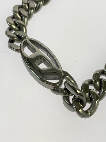 【中古品】【メンズ/レディース】 DIESEL ディーゼル STAINLESS STEAL OVAL LOGO NECKLACE DX143300DJW ステンレススチール オーバルロゴ ネックレス アクセサリー 192-250909-kk-06-min カラー：シルバー 万代Net店