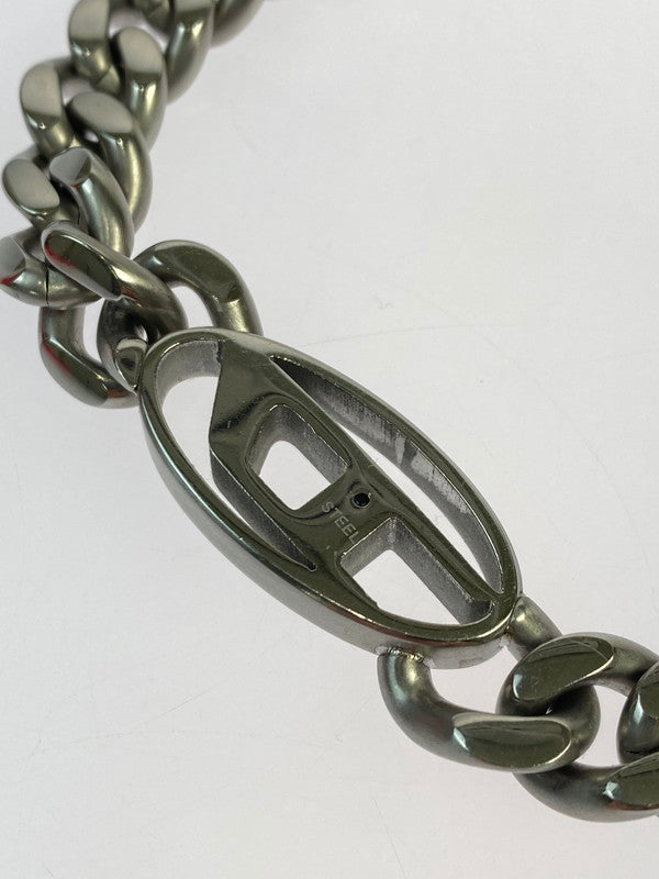 【中古品】【メンズ/レディース】 DIESEL ディーゼル STAINLESS STEAL OVAL LOGO NECKLACE DX143300DJW ステンレススチール オーバルロゴ ネックレス アクセサリー 192-250909-kk-06-min カラー：シルバー 万代Net店
