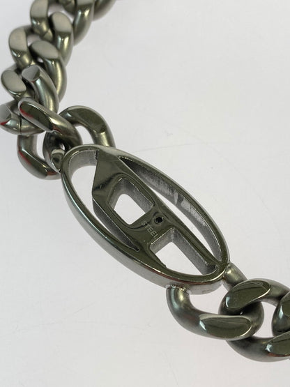 【中古品】【メンズ/レディース】 DIESEL ディーゼル STAINLESS STEAL OVAL LOGO NECKLACE DX143300DJW ステンレススチール オーバルロゴ ネックレス アクセサリー 192-250909-kk-06-min カラー：シルバー 万代Net店