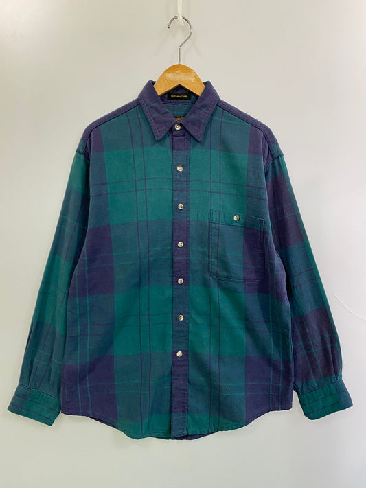 【中古品】【メンズ】 Eddie Bauer エディー・バウアー 90S CHECK LS SHIRT 90年代 チェック 長袖シャツ トップス 146-250909-jt-19-min カラー：グリーン系 万代Net店