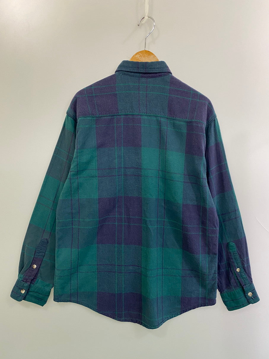 【中古品】【メンズ】 Eddie Bauer エディー・バウアー 90S CHECK LS SHIRT 90年代 チェック 長袖シャツ トップス 146-250909-jt-19-min カラー：グリーン系 万代Net店