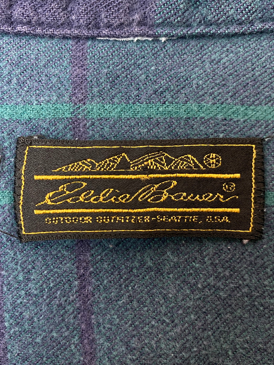 【中古品】【メンズ】 Eddie Bauer エディー・バウアー 90S CHECK LS SHIRT 90年代 チェック 長袖シャツ トップス 146-250909-jt-19-min カラー：グリーン系 万代Net店