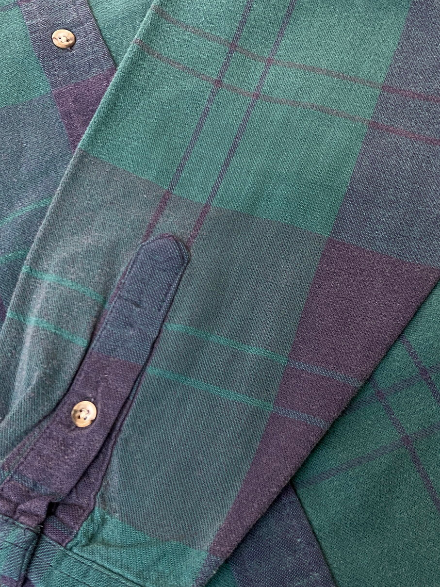 【中古品】【メンズ】 Eddie Bauer エディー・バウアー 90S CHECK LS SHIRT 90年代 チェック 長袖シャツ トップス 146-250909-jt-19-min カラー：グリーン系 万代Net店