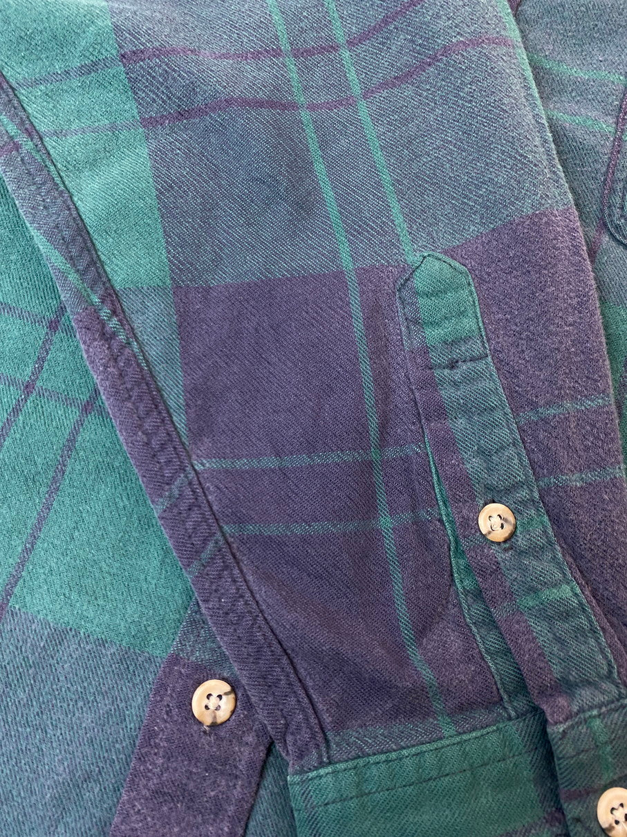 【中古品】【メンズ】 Eddie Bauer エディー・バウアー 90S CHECK LS SHIRT 90年代 チェック 長袖シャツ トップス 146-250909-jt-19-min カラー：グリーン系 万代Net店