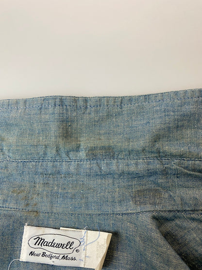 【中古品】【メンズ】 MADEWELL メイドウェル 70S LS SHIRT MILNE.I.G 長袖シャツ トップス 146-250909-jt-18-min サイズ：14 1/2 カラー：インディゴ 万代Net店