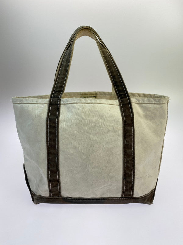 【現状渡し品】【メンズ/レディース】 L.L.Bean エルエルビーン BOAT AND TOTE90S USA製 ボート アンド トート トートバッグ 90年代 キャンバス カバン 188-250912-em-09-min カラー：ホワイト/ブラウン 万代Net店