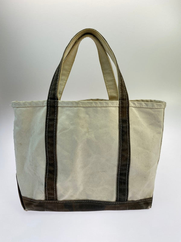 【現状渡し品】【メンズ/レディース】 L.L.Bean エルエルビーン BOAT AND TOTE90S USA製 ボート アンド トート トートバッグ 90年代 キャンバス カバン 188-250912-em-09-min カラー：ホワイト/ブラウン 万代Net店