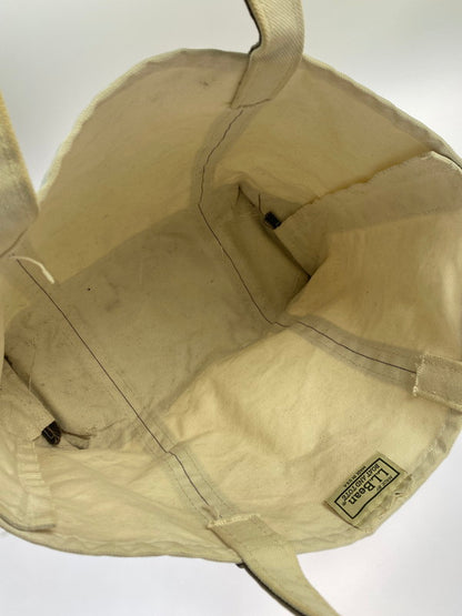 【現状渡し品】【メンズ/レディース】 L.L.Bean エルエルビーン BOAT AND TOTE90S USA製 ボート アンド トート トートバッグ 90年代 キャンバス カバン 188-250912-em-09-min カラー：ホワイト/ブラウン 万代Net店