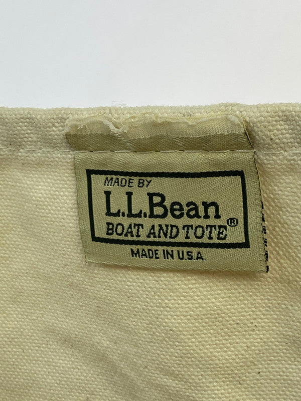 【現状渡し品】【メンズ/レディース】 L.L.Bean エルエルビーン BOAT AND TOTE90S USA製 ボート アンド トート トートバッグ 90年代 キャンバス カバン 188-250912-em-09-min カラー：ホワイト/ブラウン 万代Net店