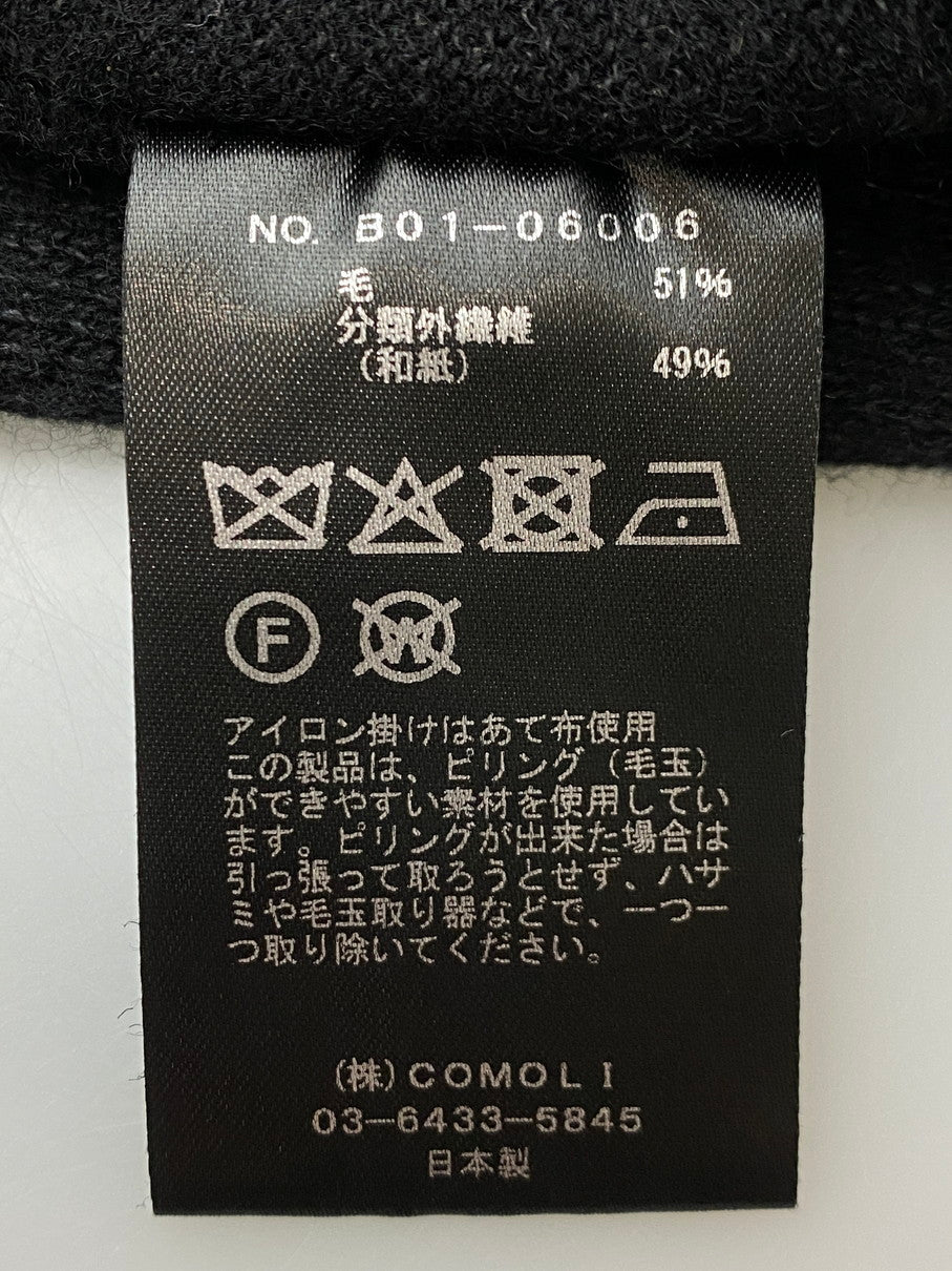 【中古品】【メンズ】 COMOLI コモリ ウール和紙 ジップショートジャケット B01-06006 ライトアウター ニット 140-250909-jt-01-min サイズ：3 カラー：ブラック 万代Net店