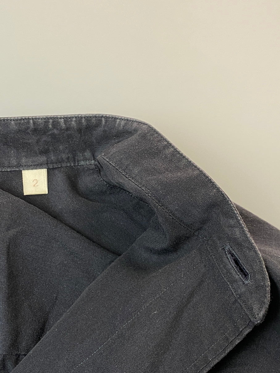 【中古品】【メンズ】 COMOLI コモリ 21SS BAND COLLAR SHIRT T01-02002 21年春夏 バンド カラー シャツ トップス 140-250909-jt-02-min サイズ：2 カラー：ダークグレー 万代Net店