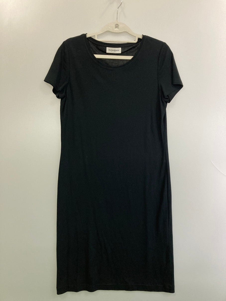 【中古品】【レディース】 YVES SAINT LAURENT イヴ・サンローラン SS SHORT DRESS BLACK SMGO-391 半袖 レディース ショート ドレス ワンピース スカート 170-250922-em-23-min サイズ：M カラー：ブラック 万代Net店