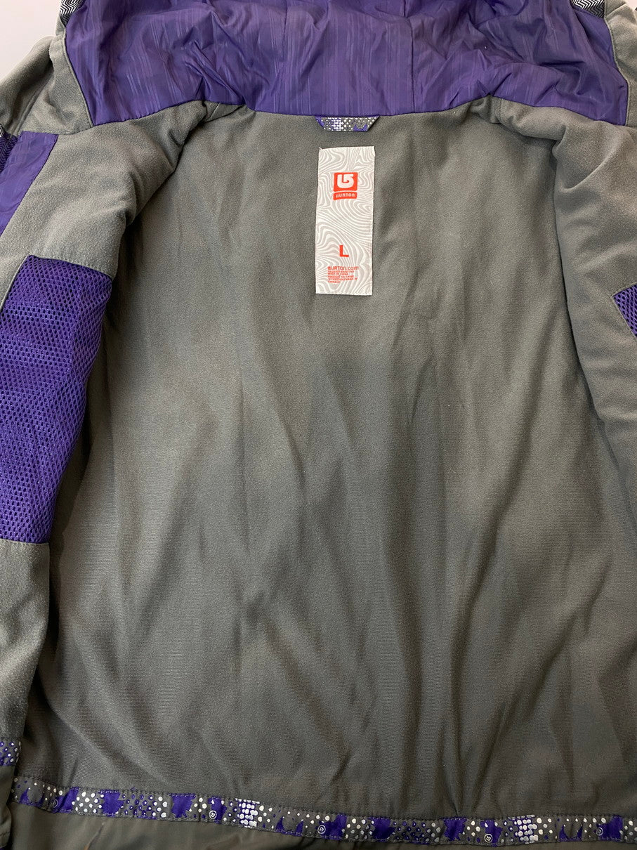 【中古品】【メンズ】 BURTON バートン HOOD JACKET フードジャケット アウター 144-250909-jt-13-min サイズ：L カラー：PURPLE GRAY WHITE 万代Net店