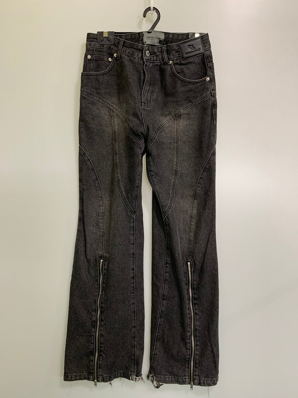 【現状渡し品】【メンズ】 ARGUECULTURE PANT アーギューカルチャー FLARE DENIM PANTS フレアデニムパンツ ボトムス ジーンズ 153-250910-kk-33-min サイズ：M カラー：ブラック 万代Net店