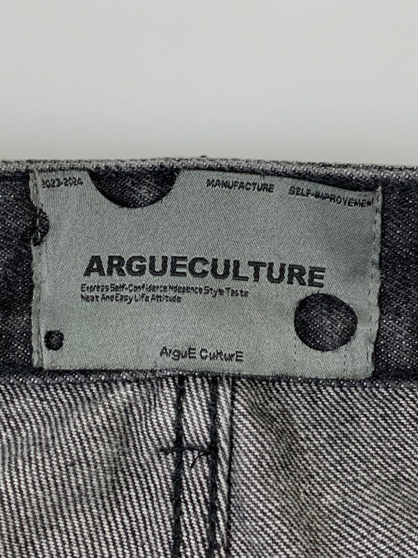 【現状渡し品】【メンズ】 ARGUECULTURE PANT アーギューカルチャー FLARE DENIM PANTS フレアデニムパンツ ボトムス ジーンズ 153-250910-kk-33-min サイズ：M カラー：ブラック 万代Net店