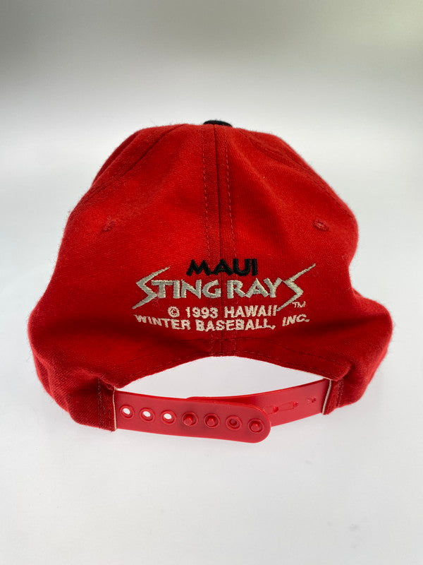 【現状渡し品】【メンズ】 90S MAUI STING RAYS HAWAII BASEBALL SNAPBACK CAP スナップバック キャップ 帽子 ベースボール ハワイ 185-250914-em-09-min サイズ：M-L カラー：レッド/ネイビー 万代Net店