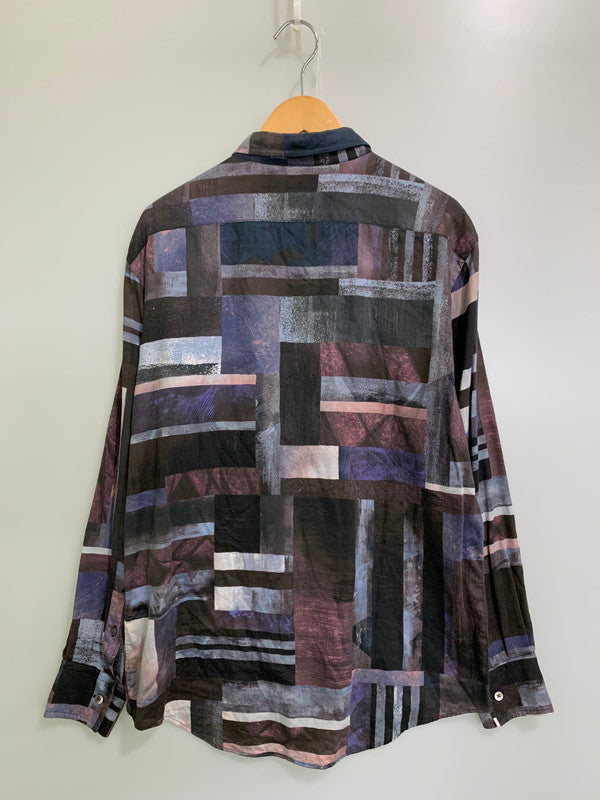 【中古品】【メンズ】 PAUL SMITH COLLECTION ポールスミスコレクション COLLARBLOCK PRINT SHIRT 214375 281 カラーブロック プリントシャツ 長袖 トップス 141-250910-kk-09-min サイズ：L カラー：マルチカラー 万代Net店