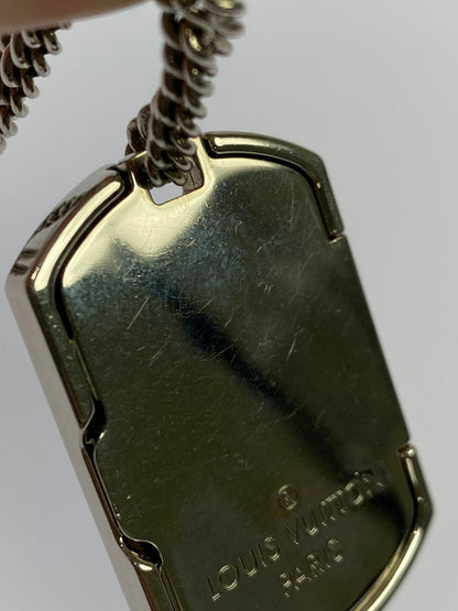 【中古品】【メンズ/レディース】 LOUIS VUITTON ルイ・ヴィトン モノグラム エクリプス コリエ プラーク ネックレス M63640 DI0129 アクセサリー 179-250917-yn-17-min カラー：シルバー/ブラック 万代Net店