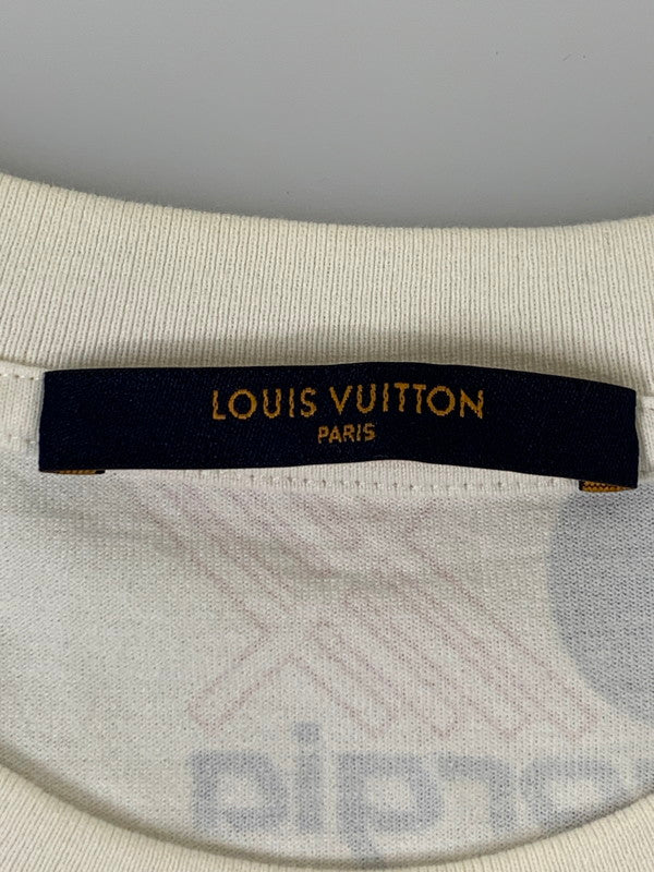 【中古品】【メンズ】 LOUIS VUITTON ルイ・ヴィトン VCCM09 19AW ALLOVER LOGOS PRINTED SS TEE ショートスリーブ 141-250911-AS-24-min サイズ：XL カラー：ホワイト 万代Net店