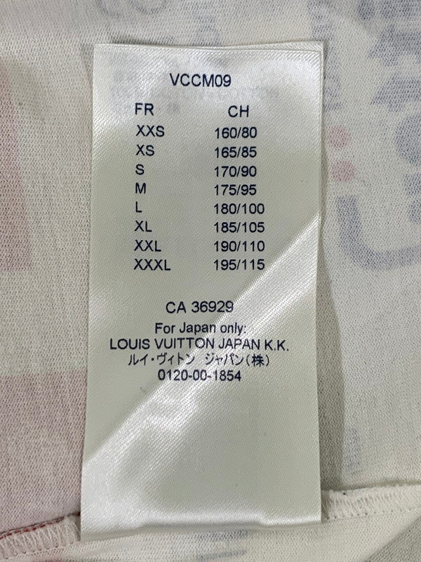 【中古品】【メンズ】 LOUIS VUITTON ルイ・ヴィトン VCCM09 19AW ALLOVER LOGOS PRINTED SS TEE ショートスリーブ 141-250911-AS-24-min サイズ：XL カラー：ホワイト 万代Net店