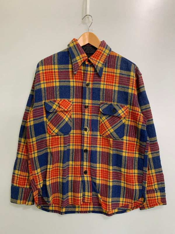 【現状渡し品】【メンズ】 FOX KNAPP フォックスナップ 70's HUNTING PLAID SHIRT VINTAGE 70年代 ハンティング プレイドシャツ 長袖 トップス 146-250910-kk-12-min サイズ：L カラー：マルチカラー 万代Net店