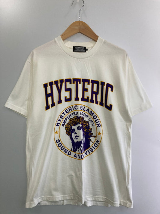 【中古品】【メンズ】 HYSTERIC GLAMOUR ヒステリックグラマー 24SS HG ACADEMY TEE 02241CT56 アカデミー Tシャツ 半袖 トップス 140-250915-kk-14-min サイズ：L カラー：ホワイト 万代Net店