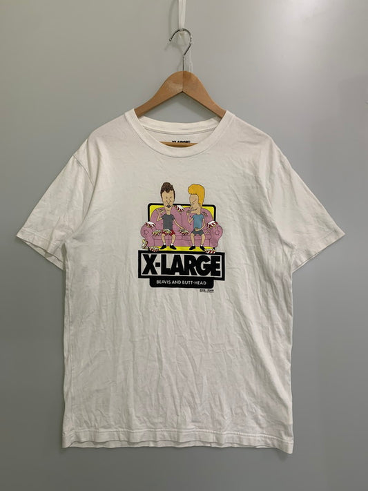 【中古品】【メンズ】 XLARGE エクストララージ ×BEAVIS ビームス AND BUTT-HEAD PRINT TEE プリント Tシャツ メンズ トップス 142-250914-em-16-min サイズ：L カラー：ホワイト 万代Net店