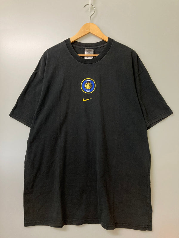 【中古品】【メンズ】 NIKE ナイキ 90~00S INTEL INTERNAZIONALE TEE セリエA インテルミラノ ロゴ Tシャツ メンズ トップス 146-251212-em-13-min サイズ：XL カラー：ブラック 万代Net店