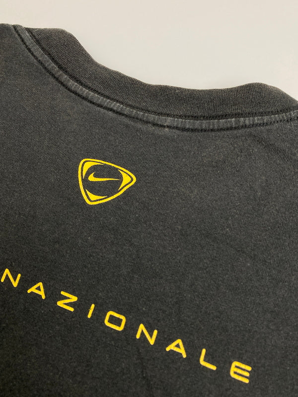 【中古品】【メンズ】 NIKE ナイキ 90~00S INTEL INTERNAZIONALE TEE セリエA インテルミラノ ロゴ Tシャツ メンズ トップス 146-251212-em-13-min サイズ：XL カラー：ブラック 万代Net店