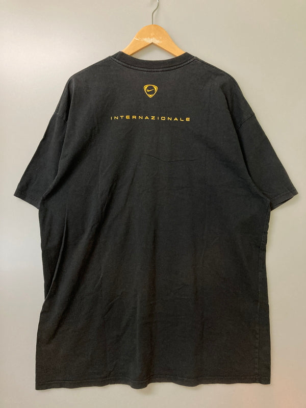 【中古品】【メンズ】 NIKE ナイキ 90~00S INTEL INTERNAZIONALE TEE セリエA インテルミラノ ロゴ Tシャツ メンズ トップス 146-251212-em-13-min サイズ：XL カラー：ブラック 万代Net店