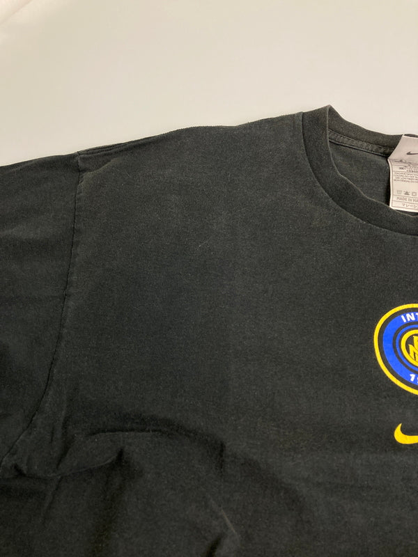 【中古品】【メンズ】 NIKE ナイキ 90~00S INTEL INTERNAZIONALE TEE セリエA インテルミラノ ロゴ Tシャツ メンズ トップス 146-251212-em-13-min サイズ：XL カラー：ブラック 万代Net店