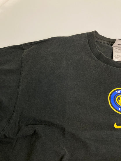 【中古品】【メンズ】 NIKE ナイキ 90~00S INTEL INTERNAZIONALE TEE セリエA インテルミラノ ロゴ Tシャツ メンズ トップス 146-251212-em-13-min サイズ：XL カラー：ブラック 万代Net店