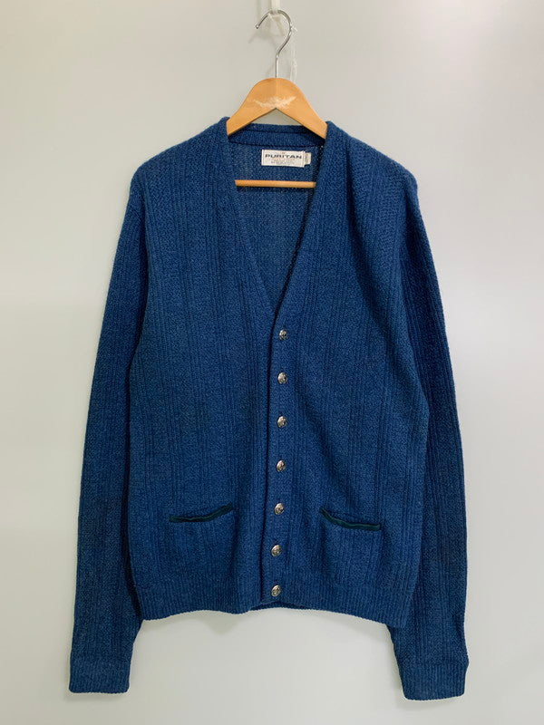 【中古品】【メンズ】 PURITAN SPORTSWERE ピューリタン スポーツウェア WOOL ACRYLIC CARDIGAN アクリル痕 ウールカーディガン トップス 146-250910-kk-10-min サイズ：M カラー：ブルー 万代Net店