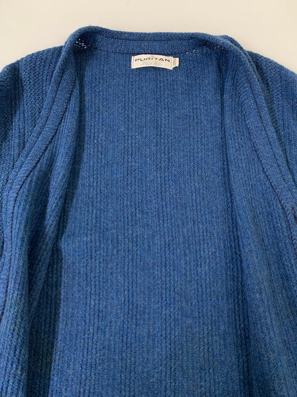 【中古品】【メンズ】 PURITAN SPORTSWERE ピューリタン スポーツウェア WOOL ACRYLIC CARDIGAN アクリル痕 ウールカーディガン トップス 146-250910-kk-10-min サイズ：M カラー：ブルー 万代Net店