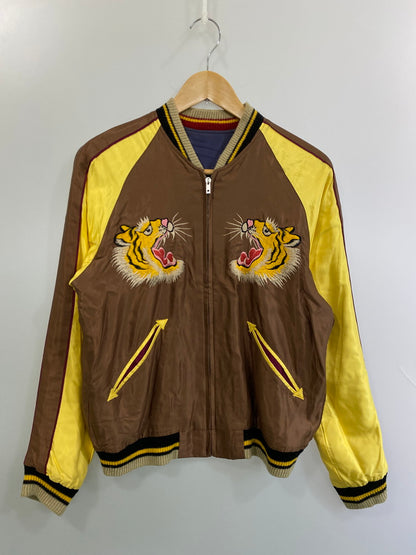 【現状渡し品】【メンズ】 TAILOR東洋 TT12210 JAPAN MAP×TIGER REVERSIBLE SOUVENIR JACKET スカジャン アウター 145-250911-AS-4-min サイズ：S カラー：ブラウン/ネイビー 万代Net店