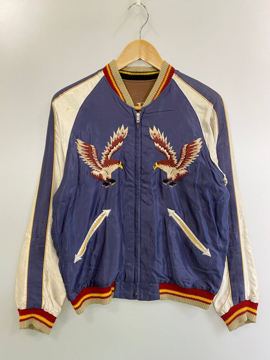 【現状渡し品】【メンズ】 TAILOR東洋 TT12210 JAPAN MAP×TIGER REVERSIBLE SOUVENIR JACKET スカジャン アウター 145-250911-AS-4-min サイズ：S カラー：ブラウン/ネイビー 万代Net店