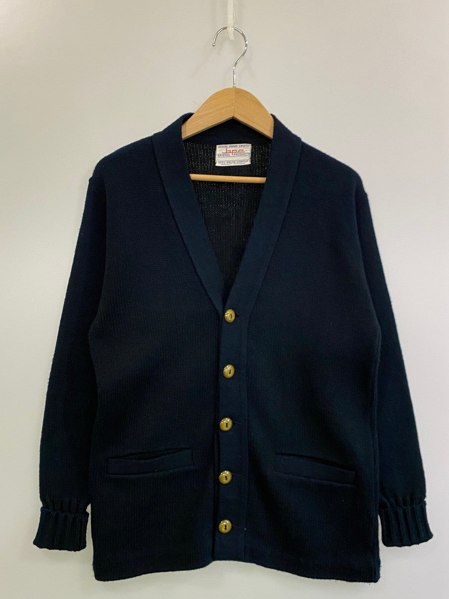 【中古品】【メンズ】 BRISTOL ブリストル 60'S～ レタードカーディガン 146-250911-AS-19-min カラー：ネイビー 万代Net店