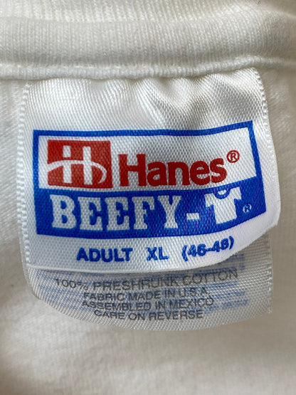 【中古品】【メンズ】 HANES ヘインズ 90'S SWISS WATCH FAIR PRINT TEE ショートスリーブ 146-250911-AS-17-min サイズ：XL カラー：ホワイト 万代Net店